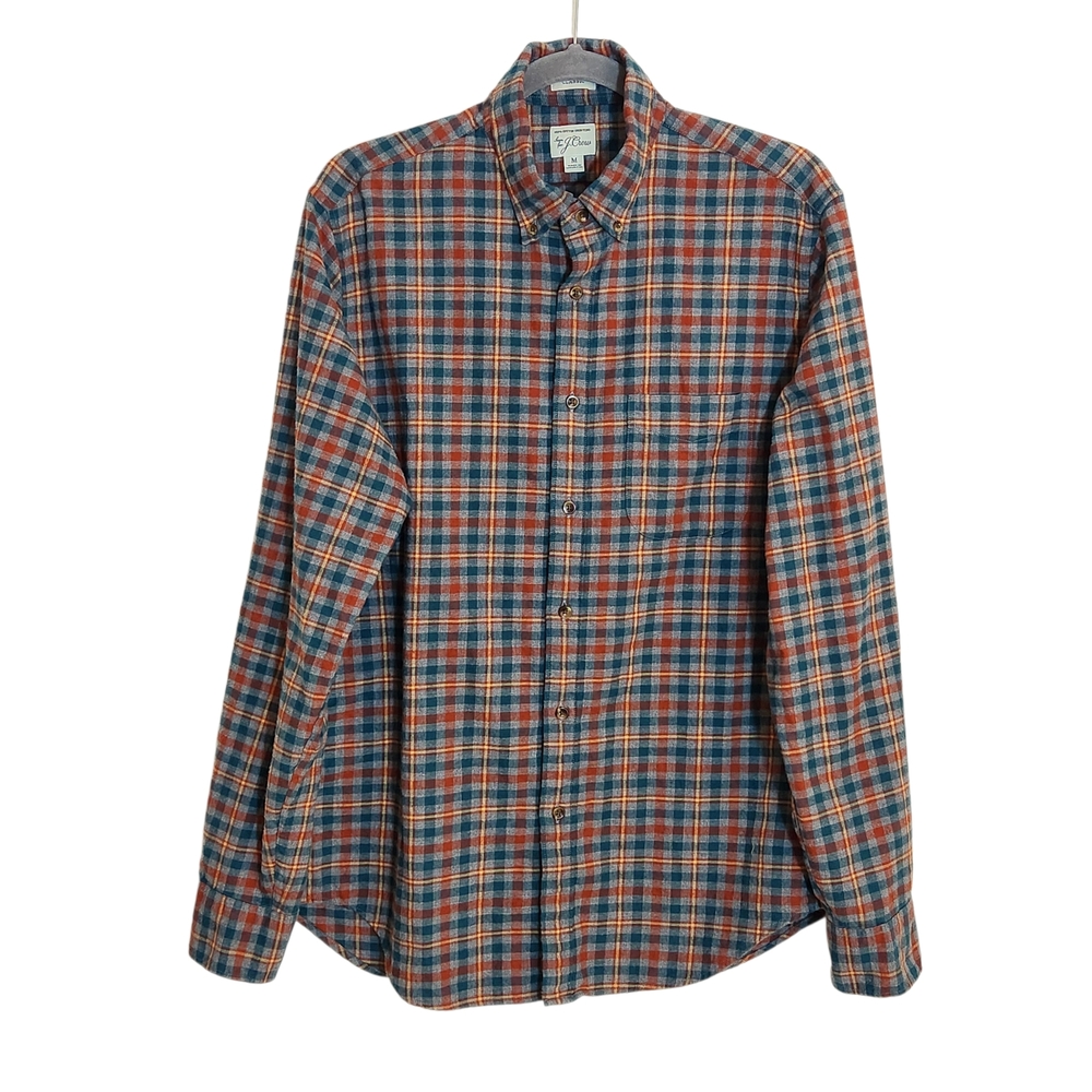 J. Crew Gray Plaid Flannel Shirt Size Medium